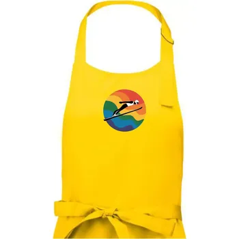 Kuchyňská zástěra Letím Skokan na lyžiach - Dámská zástěra na vaření - Univerzální velikost ( Žlutá )