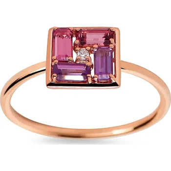 Prsten Prsten zdobený turmalínem a ametystem 0,46 ct DIHU119RP + dárkové balení LUXUS zdarma