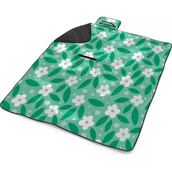 deka Sablio Plážová deka Bílé květy s lístky: 200x140 cm