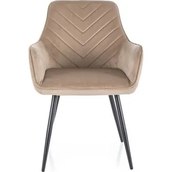 Jídelní židle Židle Fig Velvet - Signal Černý rám / béžová 57x85 cm