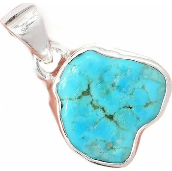 Přívěsek Tyrkys modrý přívěsek stříbro Ag 925 P1444 1,3 cm, 2,1 g