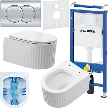 Klozet BPS-koupelny Podomítkový modul Geberit DuoFix s WC mísou LA-WH-RIM-03 + ovládací tlačítko Delta 01 chrom