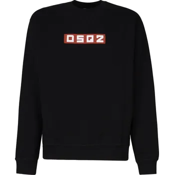 Pánská mikina Černá mikina Dsquared2 s kulatým výstřihem Dsquared2 černá 3492813