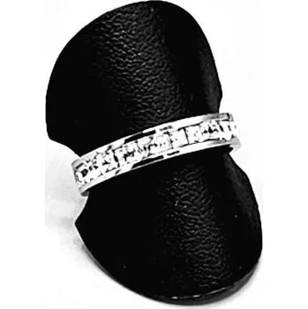 Prsten Ocelový prstýnek - štrasový pruh vel. 6