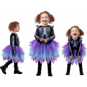 Karnevalový kostým Dětský Kostým Lesklý Kostlivec ( šaty ), vel 92/104 cm
