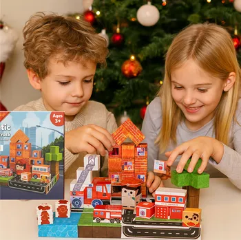 ostatní stavebnice STAVEBNICE PIXEL MINECRAFT KREATIVNÍ 3D ZÁBAVA HASIČI 100 KS