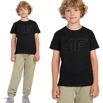 Chlapecké tričko 4F dětské tričko černé polyester velikost 146