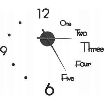 Hodiny VidaXL 3D nástěnné hodiny, moderní design, černé, 100 cm, XXL