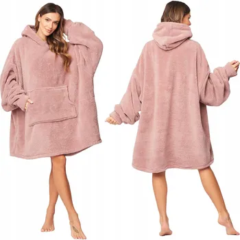 Dámský župan Vivisence 5028 růžová univerzální velikost oversize mikina Noční ŽUPAN