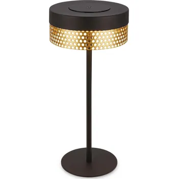 Lampička BRILONER Booha stolní lampa - 2,5W, 300lm, bezdrátová, IP44, LED, stmívatelná, teplá bílá, černá/zlatá 7576015