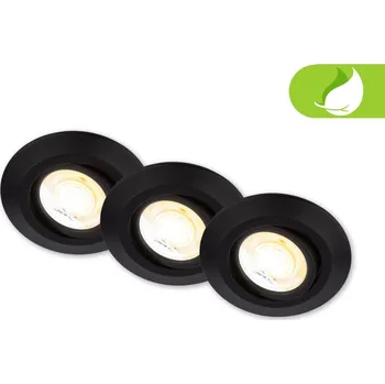 Bodové svítidlo BRILONER Klira 3ks sada LED vestavné bodové svítidlo 230V, nastavitelné, CTS, černé 7586035
