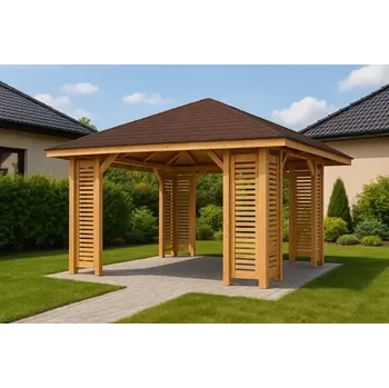 Pergola Dřevěná pergola Altán Kuba+Verona 370x370