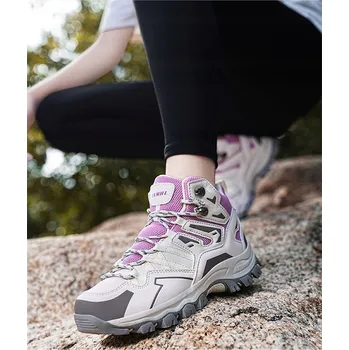Dámská treková obuv MÓDNÍ DÁMSKÉ TREKOVÉ BOTY HORSKÉ TURISTICKÉ SPORTOVNÍ FIALOVÉ