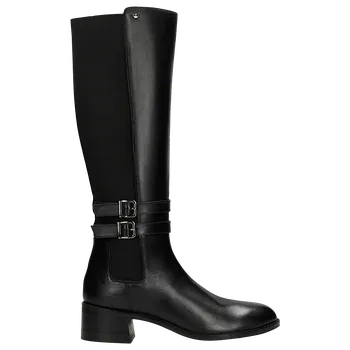 Dámské kozačky Černé Kožené Kozačky Se Zdobnými Sponami Wojas 7114481 41