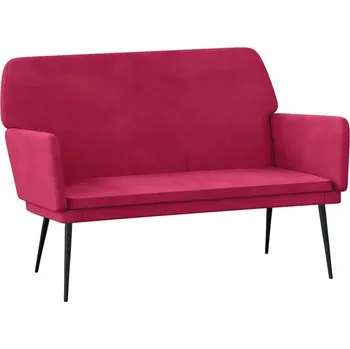 Lavice, vínově červená, 108x79x79 cm, čalouněná sametem