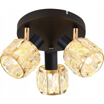 Dubai stropní svítidlo stropní svítidlo černé 3x40W E14 stínidlo růžovo-zlaté křišťál tran