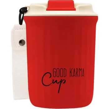 Termohrnek GOODIE Good Karma Travel Cup - Cestovní termohrnek - ČERVENÝ - 360 ml
