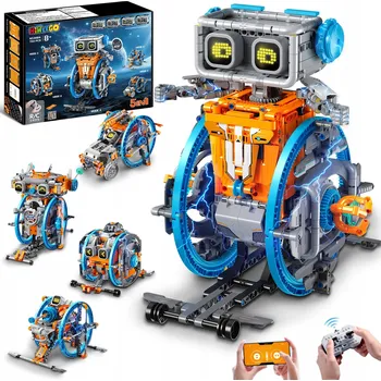 Robot STAVEBNICE ROBOT NA DÁLKOVÉ OVLÁDÁNÍ RC 5v1 PRO PROGRAMOVÁNÍ APP SADA PRO DĚTI