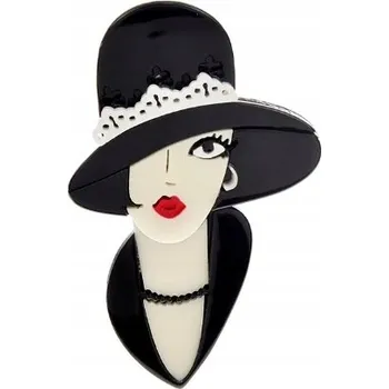 Brož BROŽ, SPONKA, BROŽ - KRÁSNÁ DÍVKA V KLOBOUKU, 30. LÉTA