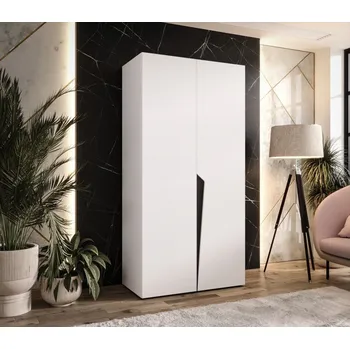 Šatní skříň Šatní skříň 100 cm SORAYA 1 - bílá / černý úchyt