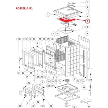 Krbová kamna La Nordica - náhradní horní ocelový deflektor s otvorem - Lola, Luna, Rossella