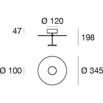 Linea Light LED stropní svítidlo Stilo_S, bílé, Ø 35 cm - Stříška – výška 4,7 cm, Ø 12 cm bílá LED 13 W celkem - Doprava zdarma