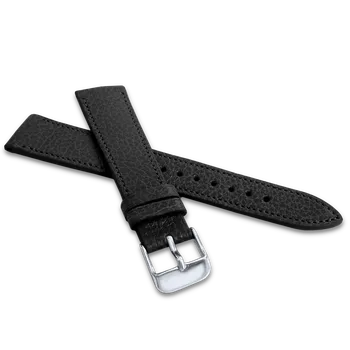 Řemínek na hodinky LAVVU Černý prošitý řemínek MEDITERRA z luxusní kůže Top Grain - 18 LSADB18