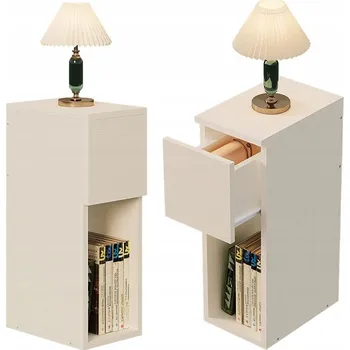 Noční stolek SZAFKA NOČNÍ BIAŁA Z SZUFLADĄ STOLEK S POLICÍ MODERNÍ LOFT LOŽNICE 55 CM