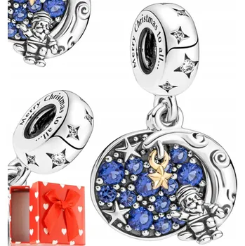 Přívěsek CHARMS přívěsek na náramky Mikuláš na Měsíci VÁNOCE stříbro s925 + KRABIČKA