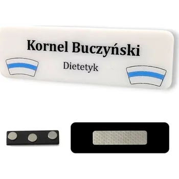 Jmenovka na stůl Osobní jmenovka - Magnetické zapínání - UV tisk