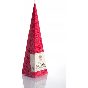 Svíčka Přírodní dekorativní svíčka Pyramida 22 cm BURGUNDSKÁ +