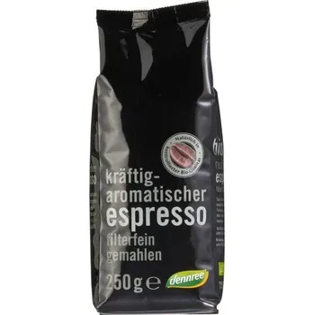 Káva Dennree Káva espresso jemně mletá BIO 250 g