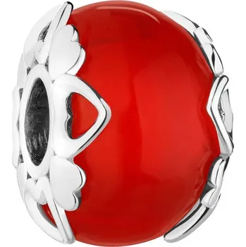 Přívěsek Stříbrný přívěsek Beads se sklem murano - srdce - AP541-6085