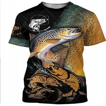 Pánské rybářské tričko s potiskem Dárek pro rybáře - velikost M