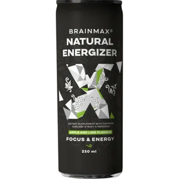 Přírodní produkt NATURAL ENERGIZER - energetický drink - jablko a limetka 250 ml BRAINMAX