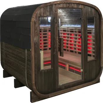 Sauna BPS-koupelny Zahradní kombinovaná sudová sauna 2v1 HYD-4767 - Infrasauna + finská sauna 200x200, 4-6 osob