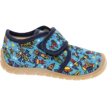 Chlapecká obuv Botičky Fare Bare 5011404 plátěné, modrá - rakety-vesmír Velikost: 21