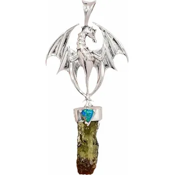 Přívěsek Designový přívěsek vltavín stříbro Ag 925 P2047 5,5 cm, 5,4 g