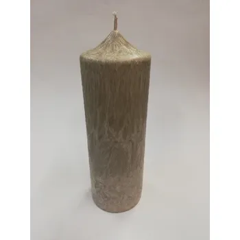 Svíčka Svíčka vonná z palmového vosku - válec se špičkou šedý - Santalové dřevo