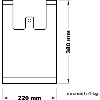 Nákupní taška Taška mikrotenová (4 kg) - silnější bílá 10my (100ks)