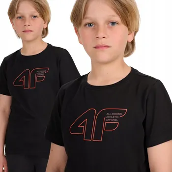 4F dětské tričko černé bavlna velikost 134