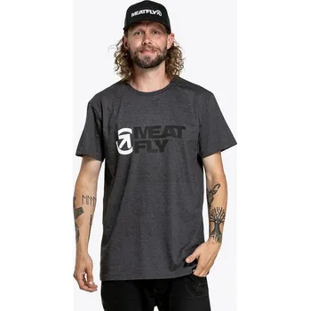 MEATFLY REVITAL BLACK / CHARCOAL HEATHER pánské tričko