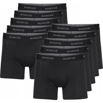 Boxerky Pánské bavlněné boxerky černé MARCUS Sada 10 Kusů Velikost L