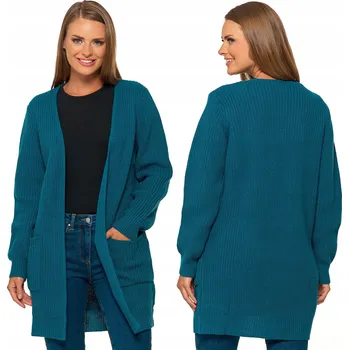 Dámský svetr Moraj dámský svetr modrý rovný do půlky stehen velikost L/XL