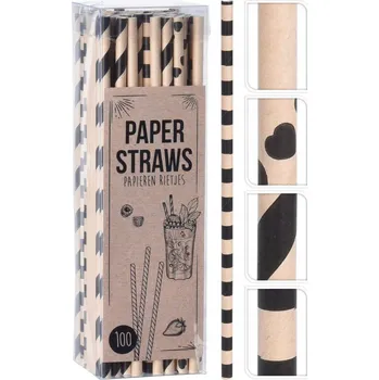 Papírová Brčka Excellent Houseware 100 ks