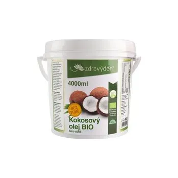Rostlinný olej Kokosový olej bez vůně BIO, 4000 ml ZDRAVÝ DEN