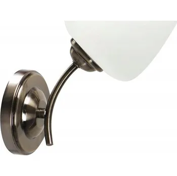 Nástěnné svítidlo Zina Patinovaná Nástěnná Lampa 1X40 E27 s Bílým Stínidlem