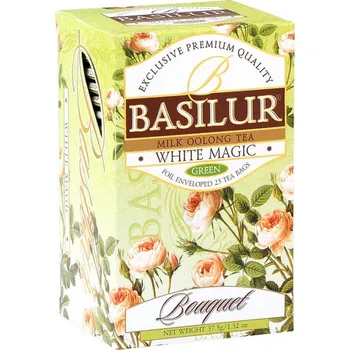 Nápoj BOUQUET WHITE MAGIC - zelený porcovaný čaj - přebal 25 x 1,5g BASILUR