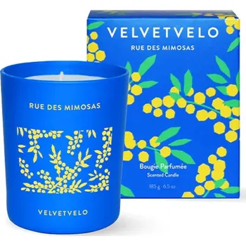 Svíčka Vonná svíčka VELVETVELO Rue des Mimosas 185 g MIMOXXBOU modrá 55X
