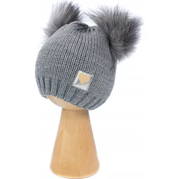 Čepice Proman zimní dětská čepice, 2 kožešinové bambule